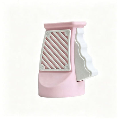 3D printed desktop ornament of a one-handed can opener, for beverages.Pink V1265-YY-40