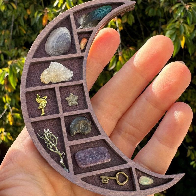 Wooden display stand for mini curiosities,Moon V1265-YY-55