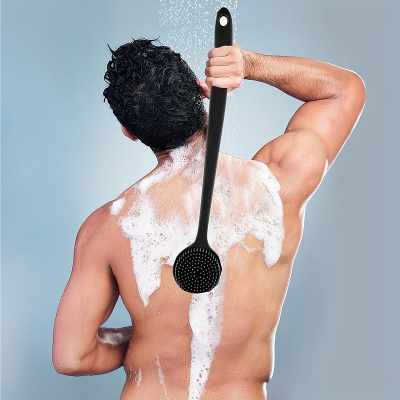 Long-Handle Silicone Massage Shower Brush - Back Scrubber for Bathing V1265-YY-63