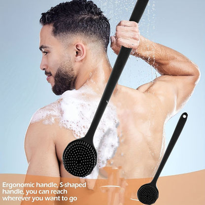 Long-Handle Silicone Massage Shower Brush - Back Scrubber for Bathing V1265-YY-63