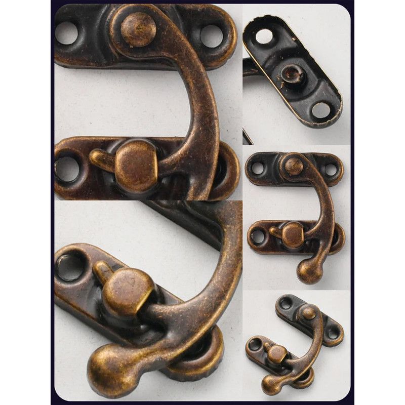 Antique Tin Box Clasp - Wine Box Buckle, Gift Box Lock V1265-YY-74