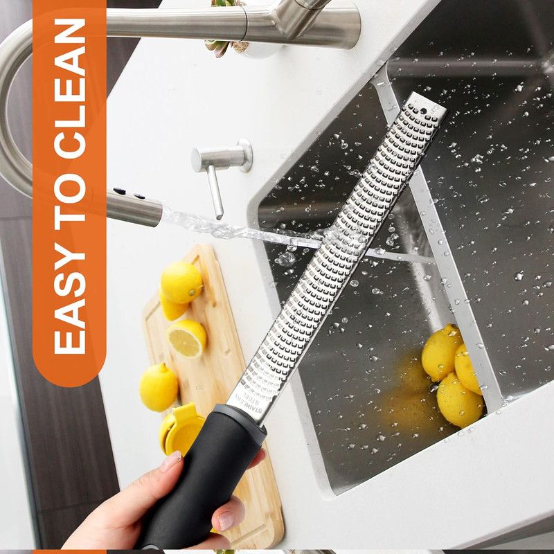 Stainless Steel Lemon Zester, Cheese Grater for Lime, Cheese, Dishwasher Safe V1265-YY-77
