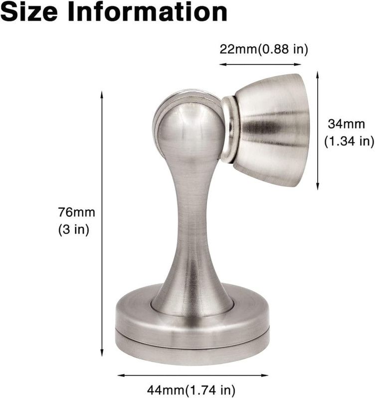 1PC Silent Door Stopper Bedroom Door Anti-Collision Door Catch - Silver V1265-YY-78