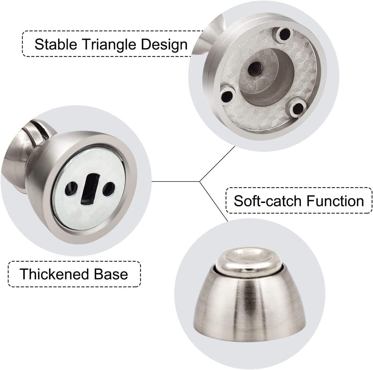 1PC Silent Door Stopper Bedroom Door Anti-Collision Door Catch - Silver V1265-YY-78