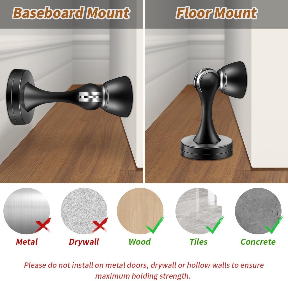 1PC Silent Door Stopper Bedroom Door Anti-Collision Door Catch - Black V1265-YY-79