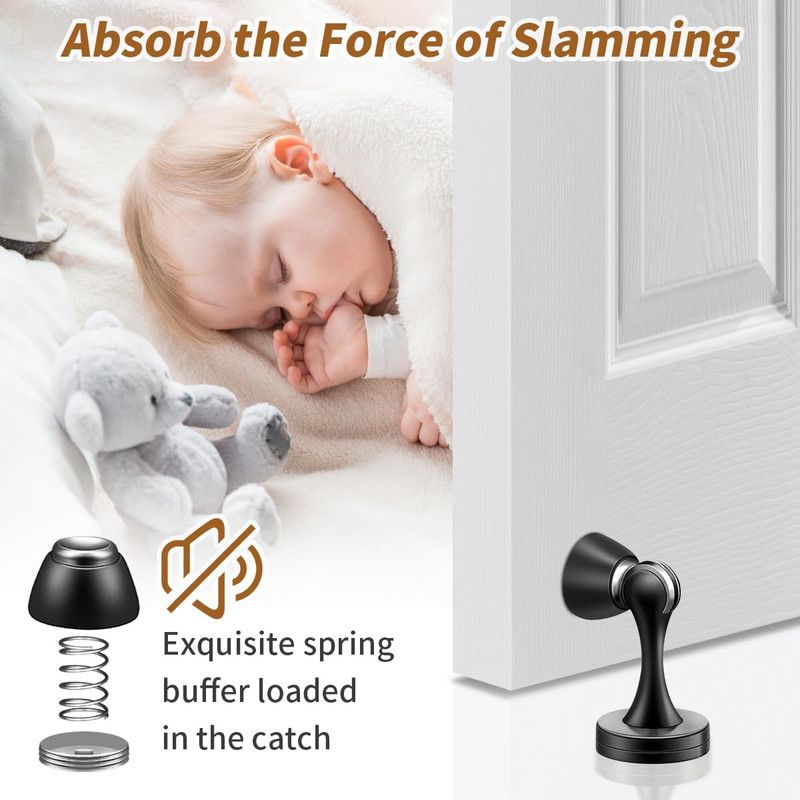 1PC Silent Door Stopper Bedroom Door Anti-Collision Door Catch - Black V1265-YY-79