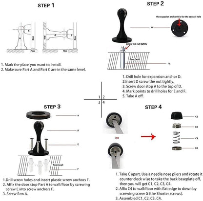 1PC Silent Door Stopper Bedroom Door Anti-Collision Door Catch - Black V1265-YY-79