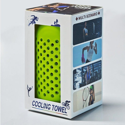 Sports Towel Silicone Fitness Towel Set - Quick-Dry Gym Towel - Fluorescent Green, 30x90cm V1265-YY-86
