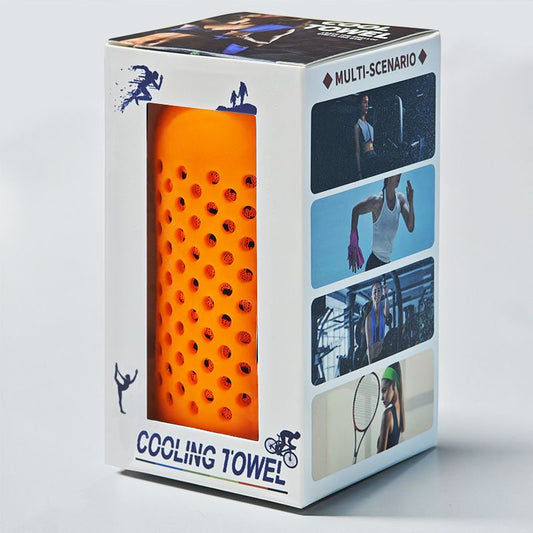 Sports Towel Silicone Fitness Towel Set - Quick-Dry Gym Towel - Orange, 30x90cm V1265-YY-89