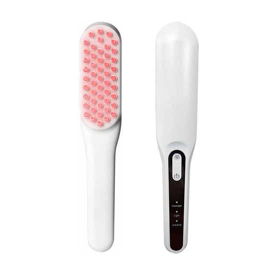 Blue Electric Scalp Care Brush - Red Light Laser Therapy for Thicker Hair - Professional Vibrating Head V1268-MZ00045