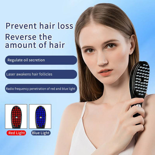 Electric Vibrating Scalp Massager with LED Light Therapy - Professional Anti-Hair Loss Comb - High-Frequency V1268-MZ00066
