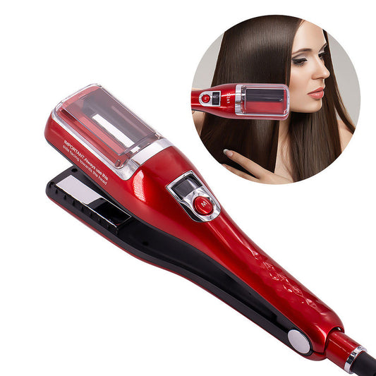 Red Automatic Split End Remover & Hair Straightener Iron | Professional Snips for Damaged Hair Ends | Achieve V1268-MZ00084