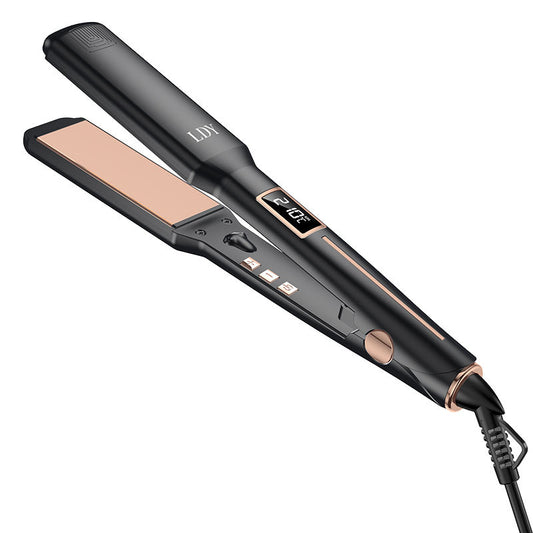 Black Advanced Titanium Ion Flat Iron - Professional Hair Straightening & Curling Styler - Ventilated Plates V1268-MZ00088