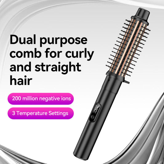 Wireless Heated Volume Brush | 2-in-1 Ionic Straightening & Curling Comb | Wide Pitch Heater for Root-to-Tip V1268-MZ00090