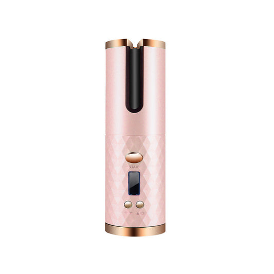 Pink Portable Wireless Auto Hair Curler | Smart Anti-Tangle Curling Wand with 5000mAh Power Bank Function | V1268-MZ00096