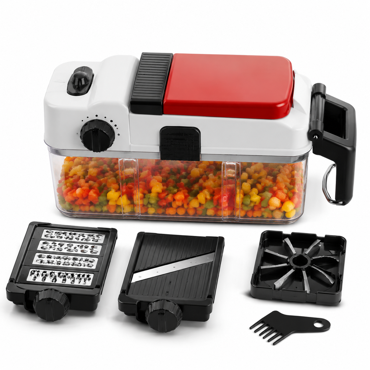 9-in-1 Vegetable Chopper & Food Dicer, Onion Chopper with Container, Stainless Steel Blades V1288-KIT-CHO-9IN1-001