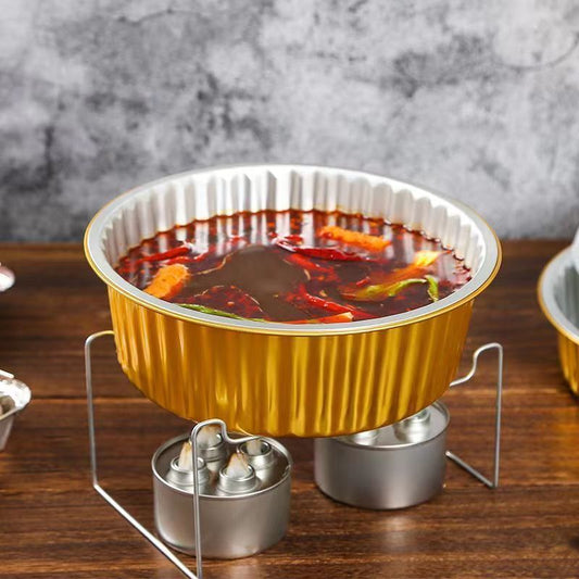 Picnic Thickened Takeout Hot Pot Disposable Tin Foil Pot Outdoor Tin Foil Pot Picnic Camping Aluminum Foil V1288-TB-LUYING-0425004