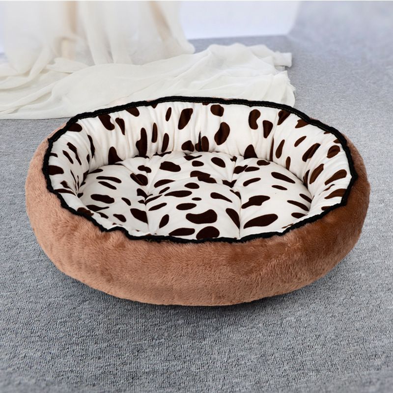 Winter Warm Round Pet Bed Arctic Fleece High Resilience Four Seasons Bed for Cat Dog V1289-PET-BED-001