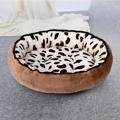 Winter Warm Round Pet Bed Arctic Fleece High Resilience Four Seasons Bed for Cat Dog V1289-PET-BED-001