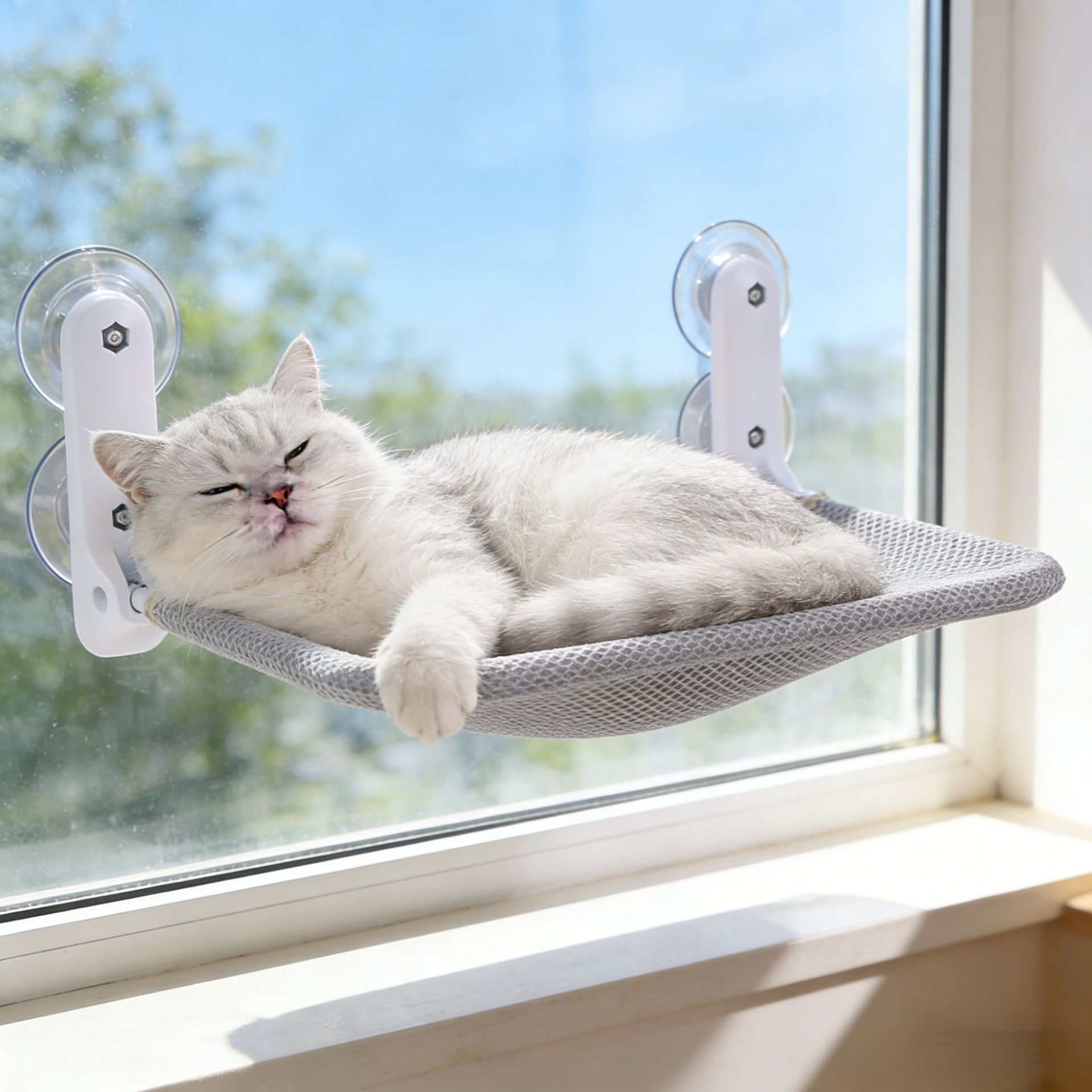 Foldable Window Mount Cat Hammock Suction Cup Hanging Bed All Season V1289-PET-BED-004