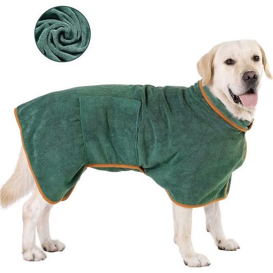 Quick Dry Dog Bathrobe Breathable Full Wrap for 14-26kg Dogs V1289-PET-CLO-003