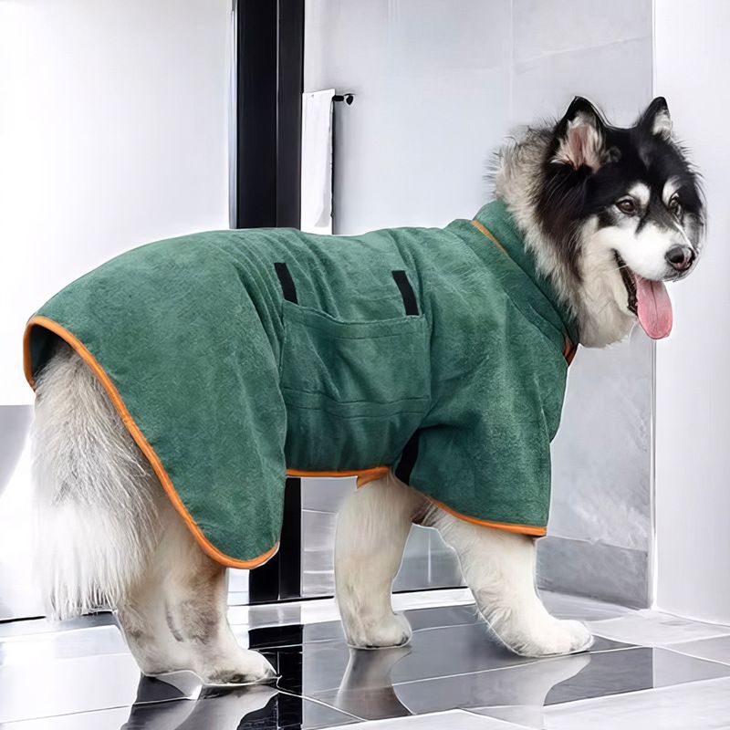 Quick Dry Dog Bathrobe Breathable Full Wrap for 14-27kg Dogs V1289-PET-CLO-004