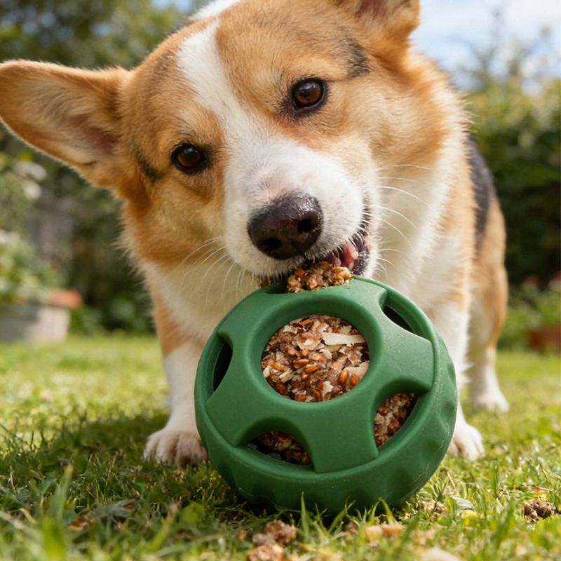 Durable Treat Dispensing Silicone Dog Chew Ball V1289-PET-TOY-009