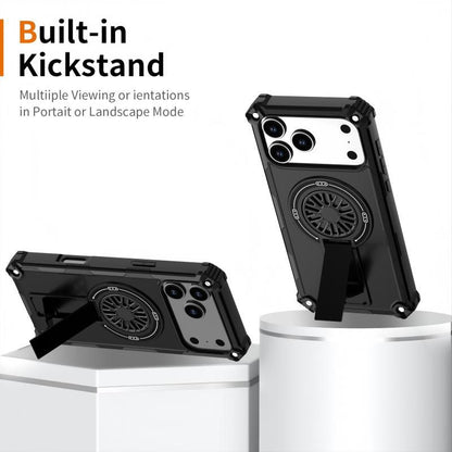 Armor Heavy Duty Magnetic Rotating Ring Kickstand Phone Case For iPhone 17, Anti-Drop Protective Cover In V1293-132776242732