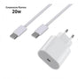 20W USB-C Fast Charger with 1m Cable - White, Compatible with iPhone 15/16/17 V1293-20WBS
