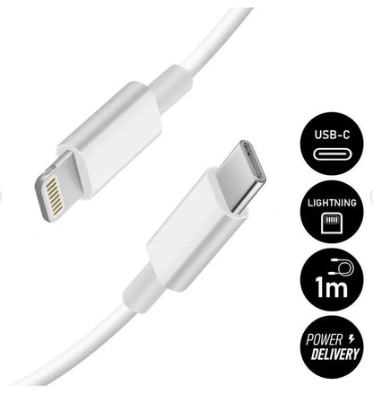 20W USB-C Fast Charger with 1m Lightning Cable - White, Compatible with iPhone 11/12/13/14/X V1293-20WUSB
