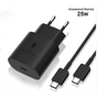 25W USB-C Fast Charger - Black, 1m Cable, Compatible with Samsung V1293-25W1M