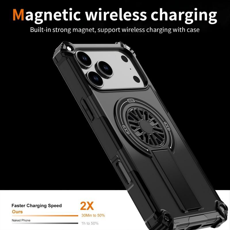 Armor Heavy Duty Magnetic Rotating Ring Kickstand Phone Case For iPhone 14 Pro Max, Anti-Drop Protective V1293-382262255672