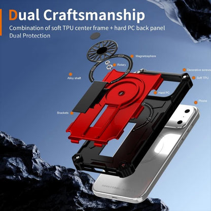 Armor Heavy Duty Magnetic Rotating Ring Kickstand Phone Case For iPhone 14 Pro Anti-Drop Protective Cover In V1293-382262255702
