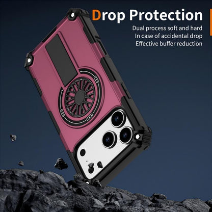 Armor Heavy Duty Magnetic Rotating Ring Kickstand Phone Case For iPhone 16 Plus, Anti-Drop Protective Cover V1293-385360877968