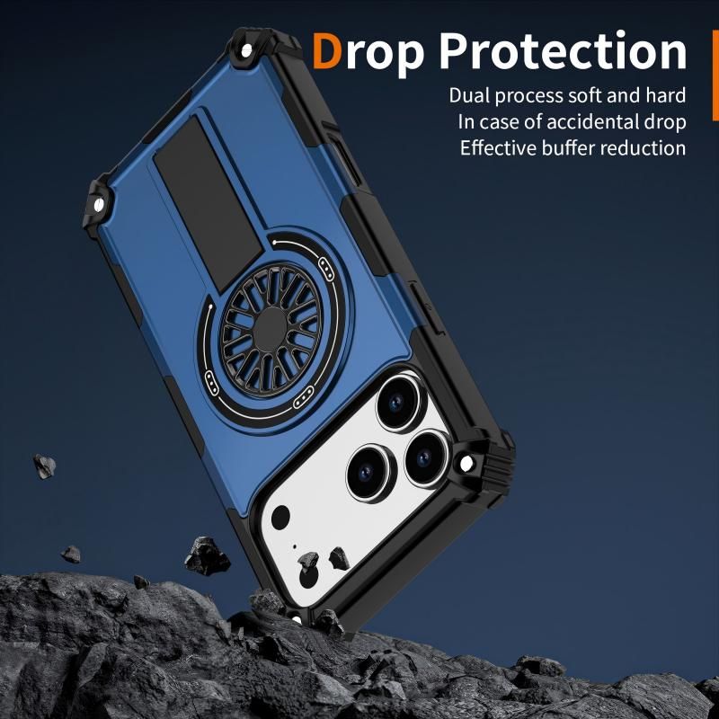Armor Heavy Duty Magnetic Rotating Ring Kickstand Phone Case For iPhone 13 Pro Max, Anti-Drop Protective V1293-537013285044