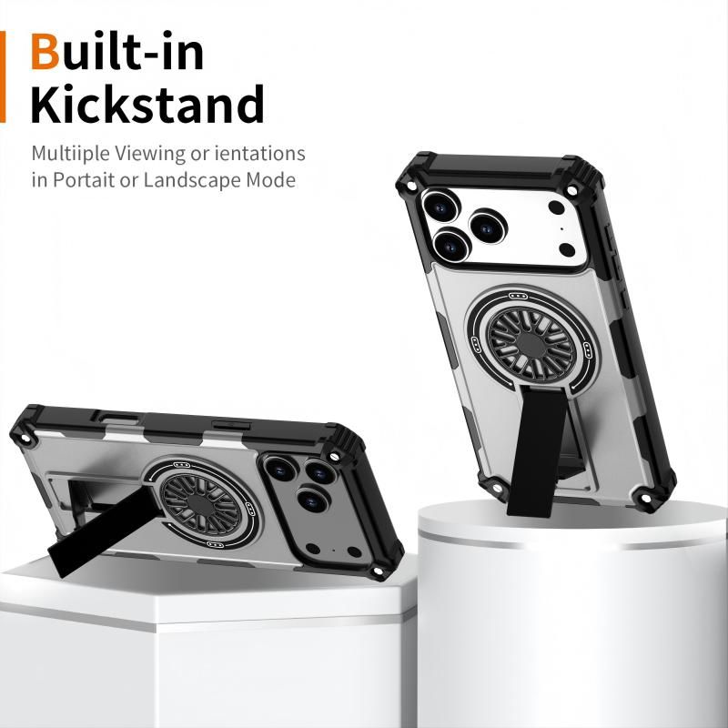 Armor Heavy Duty Magnetic Rotating Ring Kickstand Phone Case For iPhone 13 Pro, Anti-Drop Protective Cover In V1293-537013285129