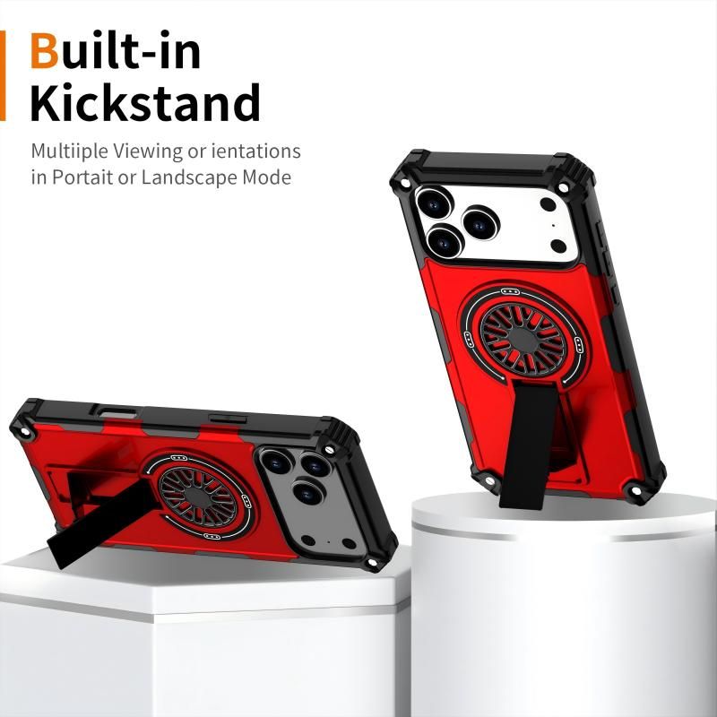 Armor Heavy Duty Magnetic Rotating Ring Kickstand Phone Case For iPhone 15 Pro Max, Anti-Drop Protective V1293-559868321593