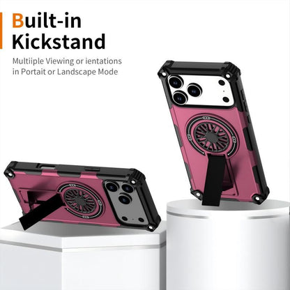 Armor Heavy Duty Magnetic Rotating Ring Kickstand Phone Case For iPhone 15 Pro Max, Anti-Drop Protective V1293-574212582543