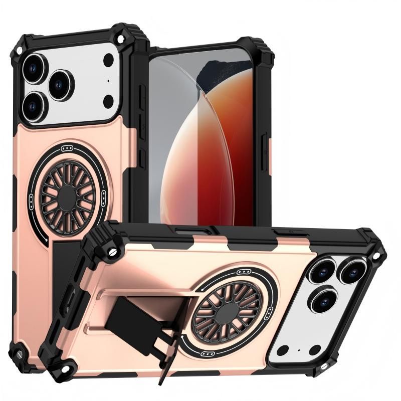 Armor Heavy Duty Magnetic Rotating Ring Kickstand Phone Case For iPhone 17 Prox, Anti-Drop Protective Cover V1293-763658454792