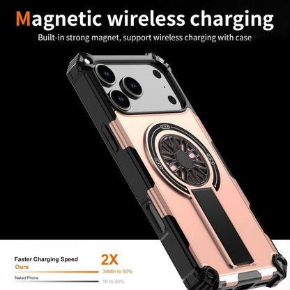 Armor Heavy Duty Magnetic Rotating Ring Kickstand Phone Case For iPhone 17 Prox, Anti-Drop Protective Cover V1293-763658454792