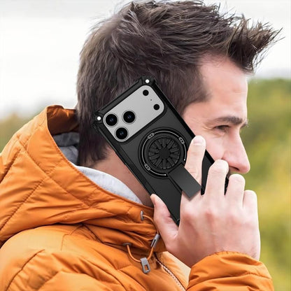 Armor Heavy Duty Magnetic Rotating Ring Kickstand Phone Case For iPhone 16 Plus, Anti-Drop Protective Cover V1293-860803964660