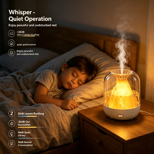[900ML 3-in-1 Humidifier] & Essential Oil Diffuser with Night Light, USB Powered Quiet Cool Mist Humidifier V1293-9365093570450