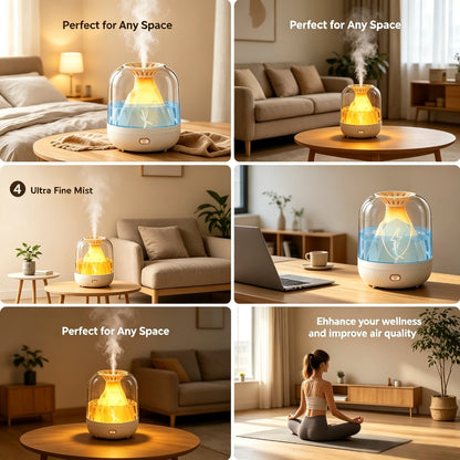 [900ML 3-in-1 Humidifier] & Essential Oil Diffuser with Night Light, USB Powered Quiet Cool Mist Humidifier V1293-9365093570450