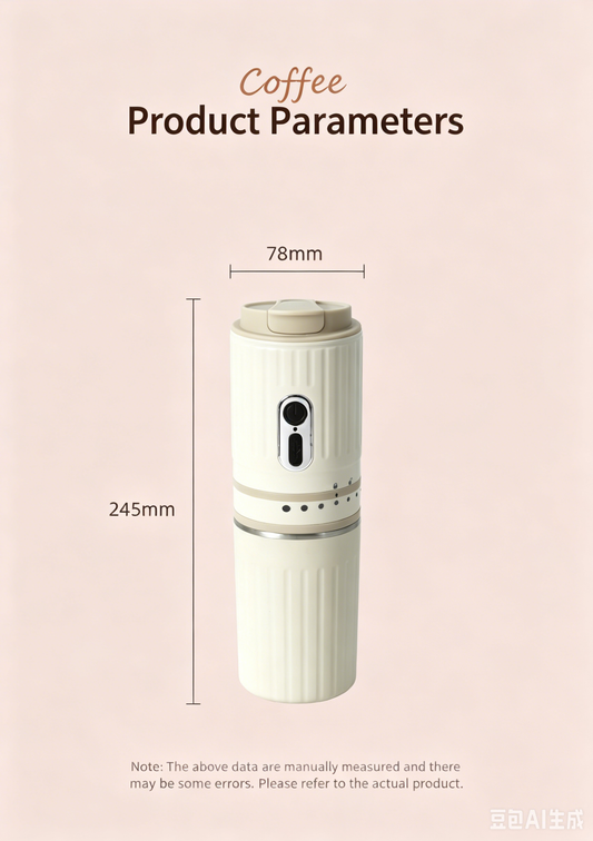 [Portable Electric Coffee Maker, All-in-One Grinder & Brewer with 7 External Adjustable Grind Settings, V1293-A-KAFEIJI001