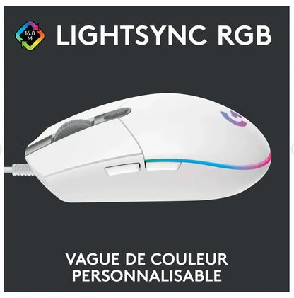 Logitech G203 LIGHTSYNC Wired Gaming Mouse - White V1293-BS-G102