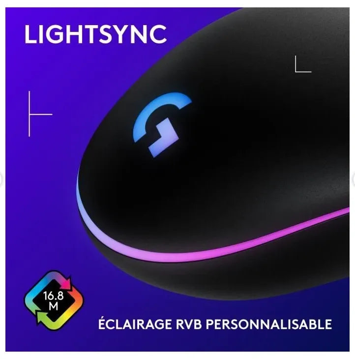 Logitech G203 LIGHTSYNC Wired Gaming Mouse - Black V1293-HS-G102