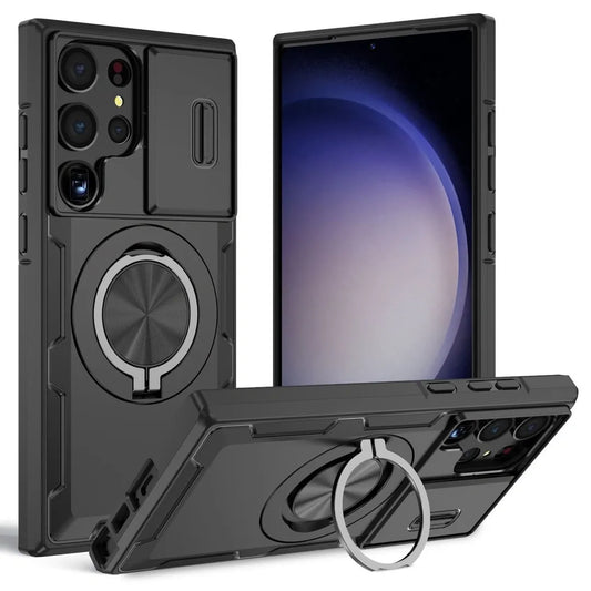 2-in-1 Magnetic Sliding Lens Case, Black for Samsung S23Ultra V1293-MCH-23U