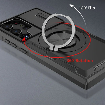 2-in-1 Magnetic Sliding Lens Case, Black for Samsung S23Ultra V1293-MCH-23U