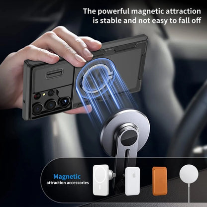 2-in-1 Magnetic Sliding Lens Case, Black for Samsung S23Ultra V1293-MCH-23U