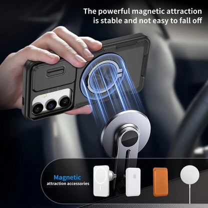2-in-1 Magnetic Sliding Lens Case, Black for Samsung S24 V1293-MCH-24